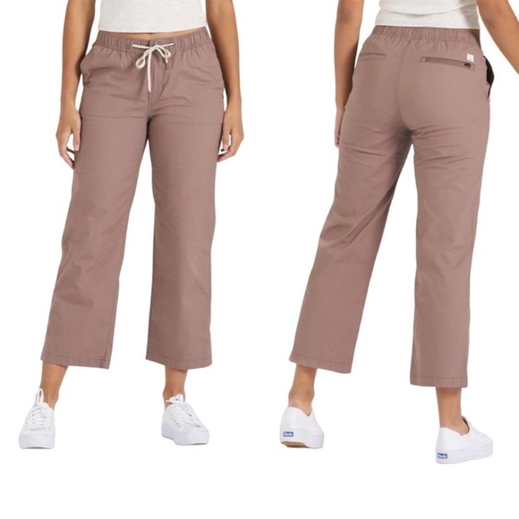 Vuori Ripstop Pants | Wide Leg | Organic Cotton Beige Mauve | Size Small - Picture 8 of 8